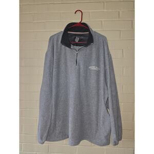 Perry Ellis Pullover Quarter Zip Sweatshirt XXL 2XL Fleece Gray Men's Soft